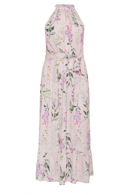 YOURS LONDON Plus Size Pink Floral Print Maxi Dress | Yours Clothing 5