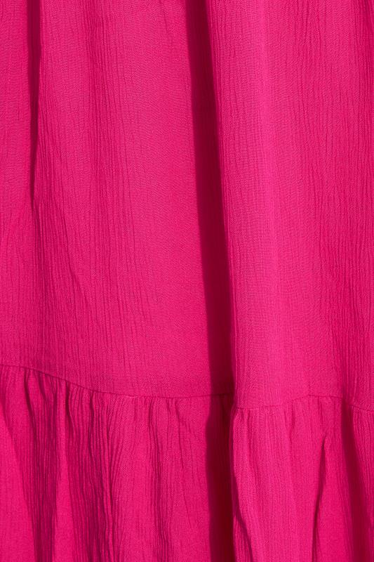 Plus Size Hot Pink Sleeveless Crinkle Dress | Yours Clothing 5