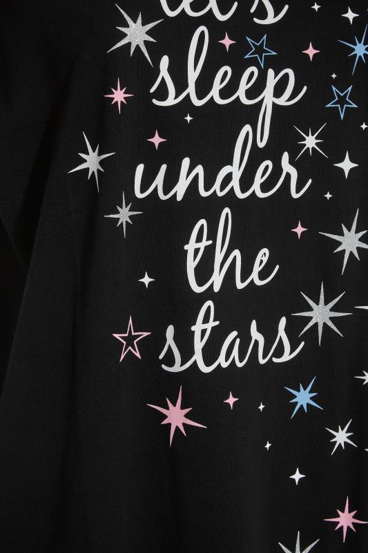 Plus Size Black 'Let's Sleep Under The Stars' Slogan Nightdress | Yours Clothing 5