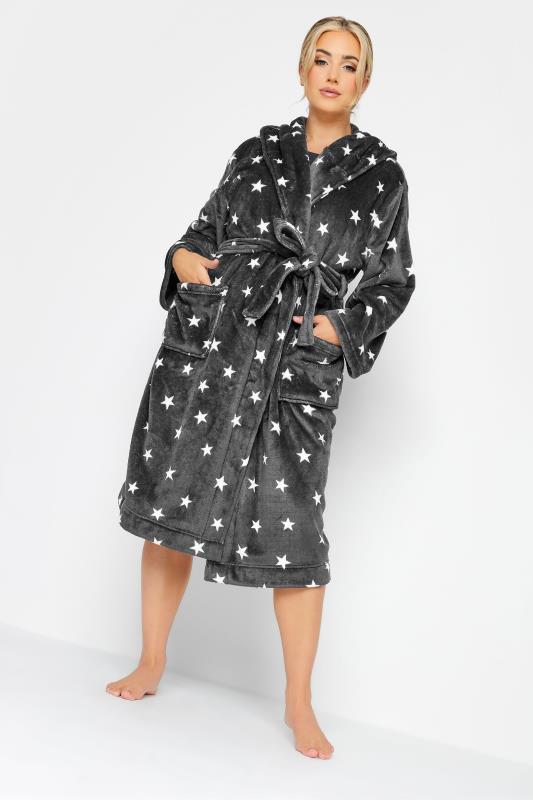 Plus Size  YOURS Curve Grey Star Print Dressing Gown