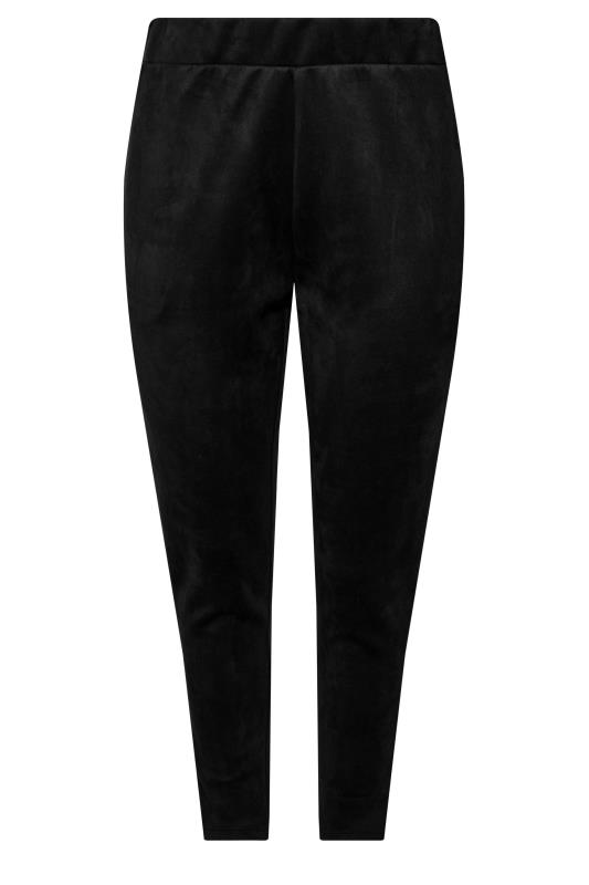 Plus Size Black Faux Suede Joggers | Yours Clothing 6