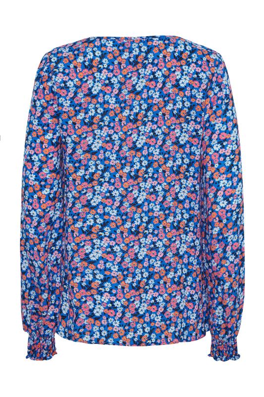 Tall Women's LTS Blue Ditsy Floral Square Neck Top | Long Tall Sally 7