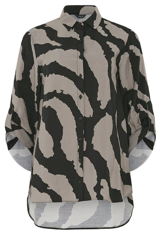 M&Co camisa con estampado animal gris y negro