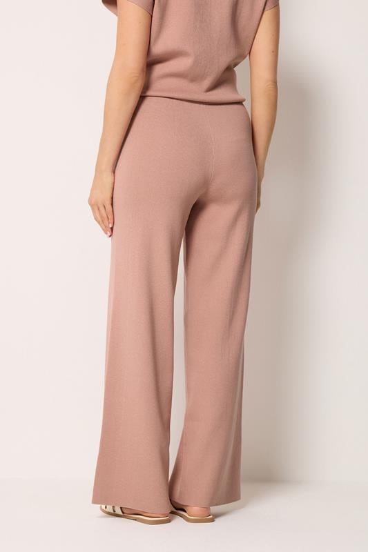 LTS Tall Women's Light Pink Knitted Wide Leg Trousers | Long Tall Sally 2
