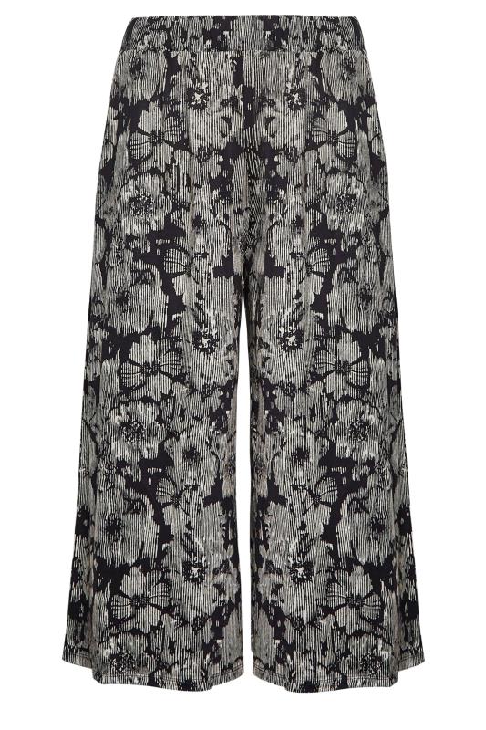 YOURS Curve Black Flower Print Midaxi Culottes | Yours Clothing 6