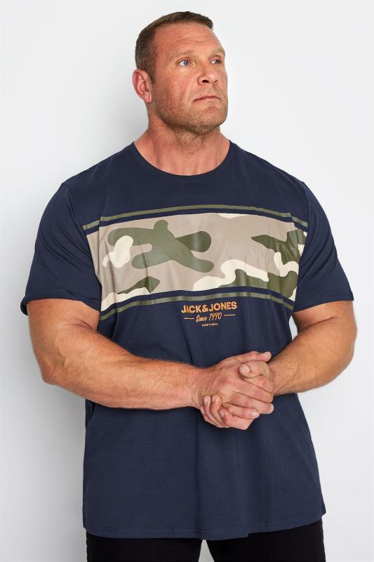 JACK & JONES Navy Camo T-Shirt_A.jpg