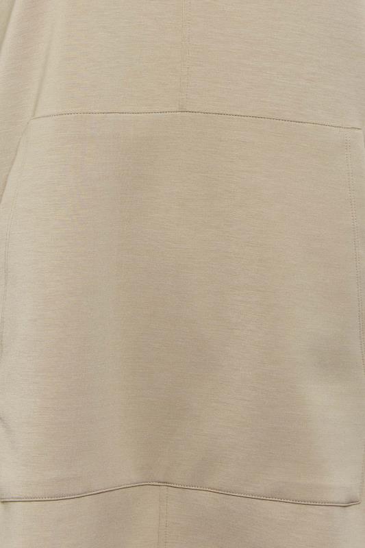 YOURS LUXURY Plus Size Beige Brown V-Neck Jersey Hoodie | Yours Clothing 6