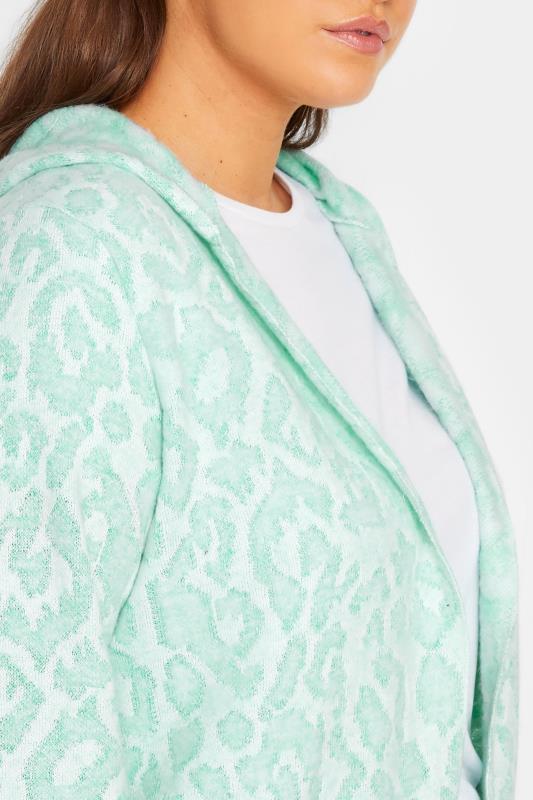 YOURS LUXURY Plus Size Green Animal Print Hooded Faux Fur Jacket | Yours Clothing  5