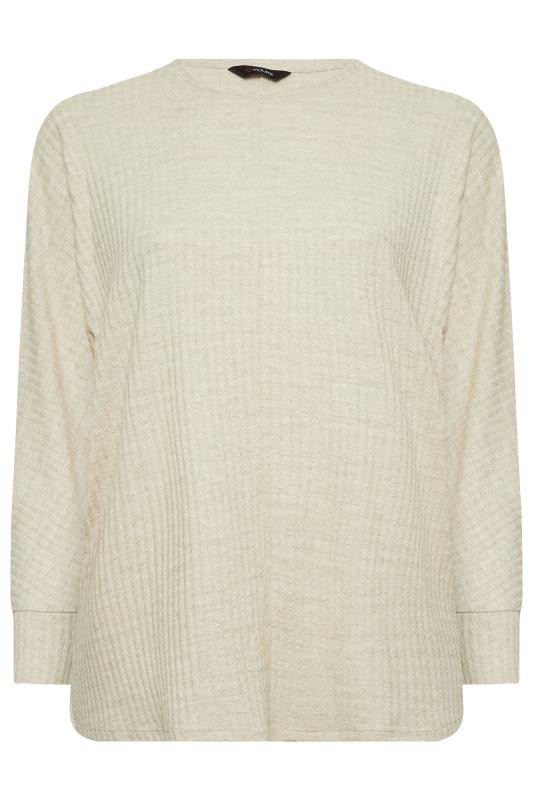 YOURS Plus Size Ivory White Soft Touch Ribbed Top | Yours Clothing 6