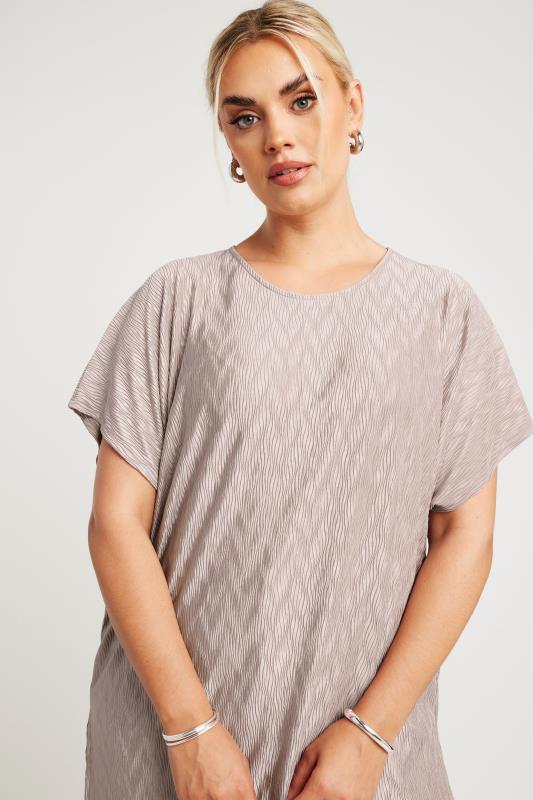 LIMITED COLLECTION Plus Size Pink Zig Zag Plisse Top | Yours Clothing 4