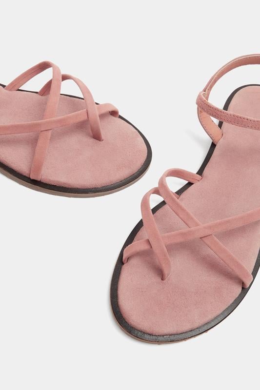 LTS Pink Cross Strap Sandals In a Standard Fit | Long Tall Sally 5