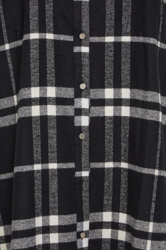 YOURS Plus Size Black Check Print Longline Shirt | Yours Clothing 5