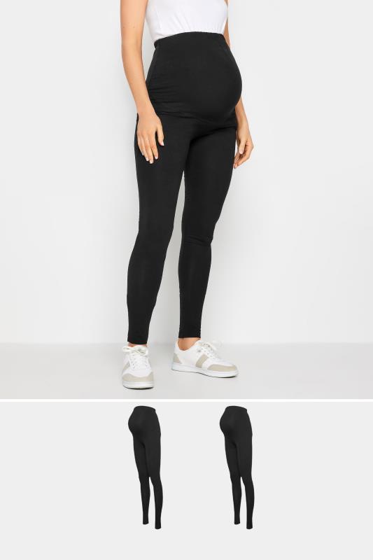 Grande Taille LTS 2 PACK Tall Black Stretch Maternity Leggings