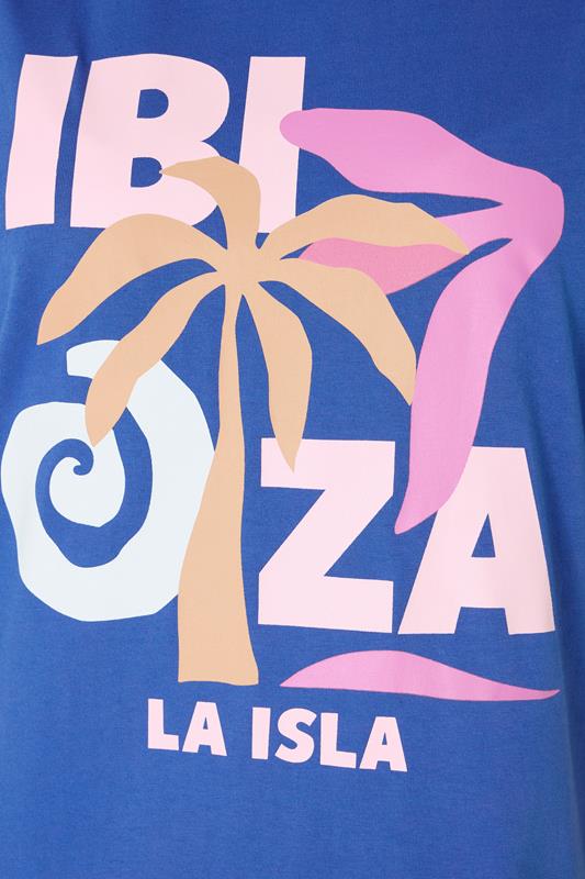 YOURS Plus Size Blue & Leopard Print 'Ibiza' Pyjama Set | Yours Clothing 4