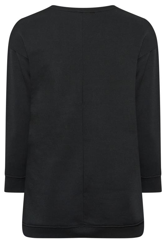 YOURS LUXURY Plus Size Black Zig Zag Sequin Embellished Sweatshirt | Yours Clothing 8