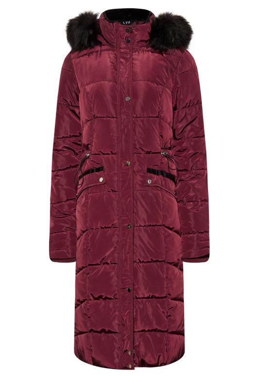 LTS Tall Women's Burgundy Red Longline Puffer Coat | Long Tall Sally 6