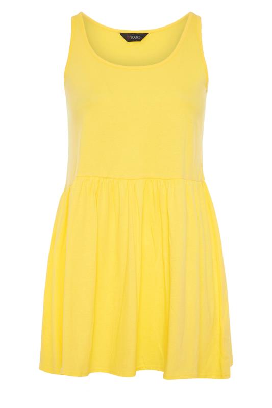 Yellow Peplum Vest Top | Yours Clothing 5