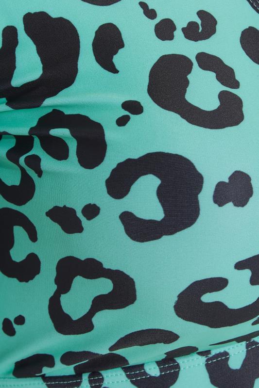 Plus Size Blue Leopard Print Bikini Crop Top | Yours Clothing 5