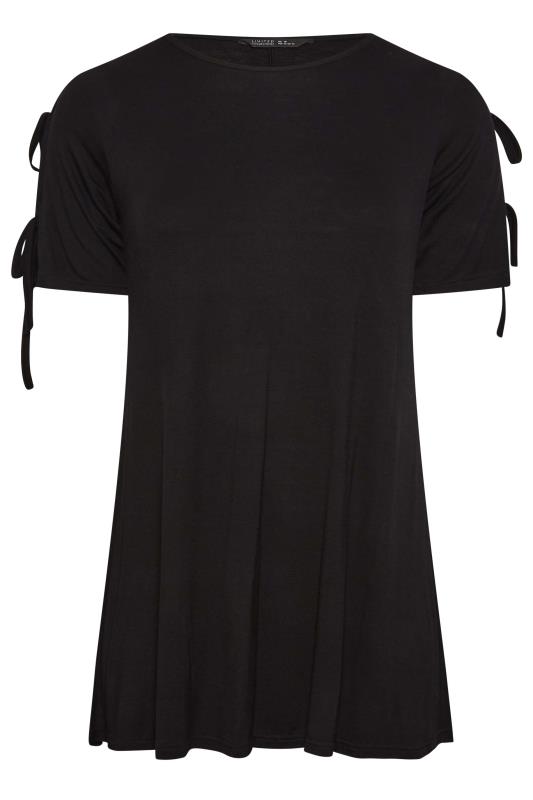 LIMITED COLLECTION Plus Size Black Tie Sleeve Top | Yours Clothing 6