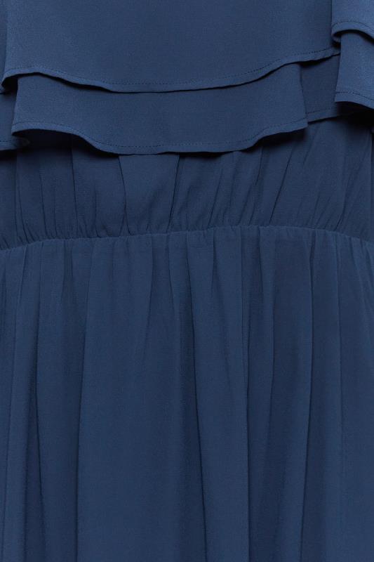 YOURS LONDON Plus Size Navy Blue Bardot Ruffle Maxi Dress | Yours Clothing 5