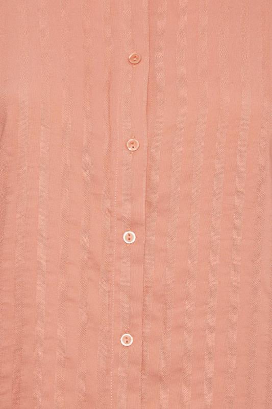 YOURS Plus Size Coral Orange Frill Sleeve Collared Shirt | Yours Clothing 5