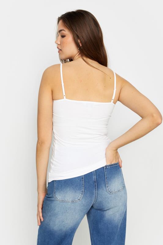 LTS White Cotton Stretch Cami Top | Long Tall Sally 3
