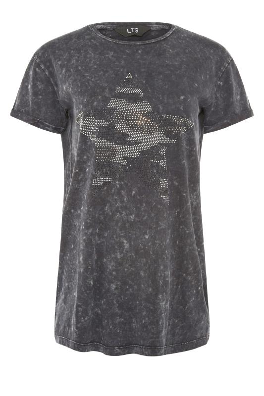 LTS Tall Grey Acid Wash Camo Embellished T-Shirt_F.jpg