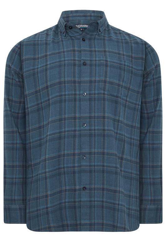  BadRhino Big & Tall Chemise manches longues bleue à carreaux