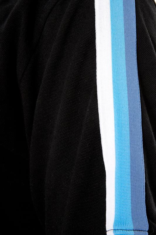 BadRhino Big & Tall Black Striped Sleeve Polo Shirt 2