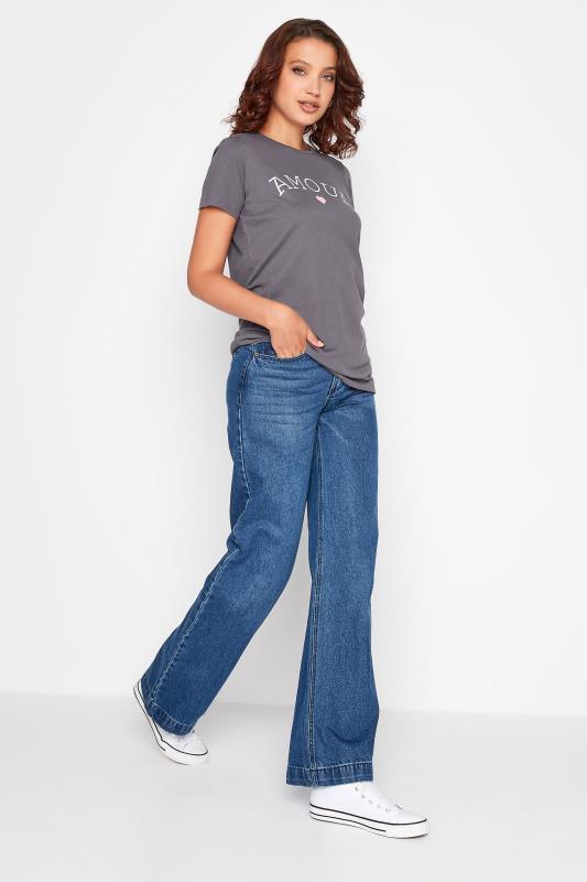 Tall Women's Grey 'Amour' Slogan T-Shirt | Long Tall Sally  2