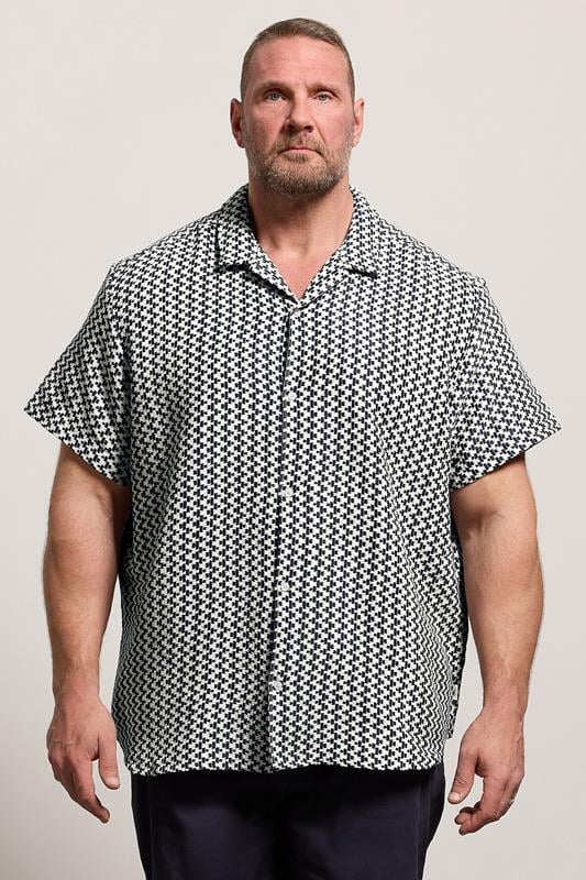  JACK & JONES Big & Tall Navy Blue Crochet Shirt