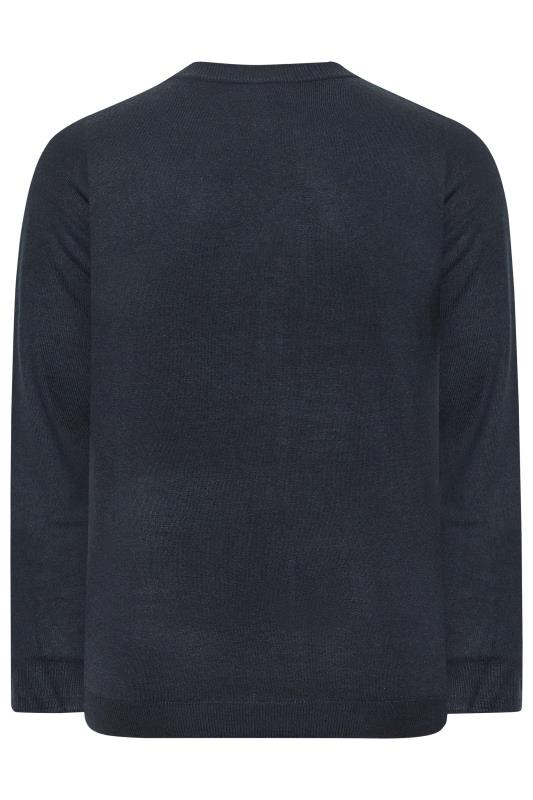BadRhino Big & Tall Navy Blue Essential Knitted Cardigan 4