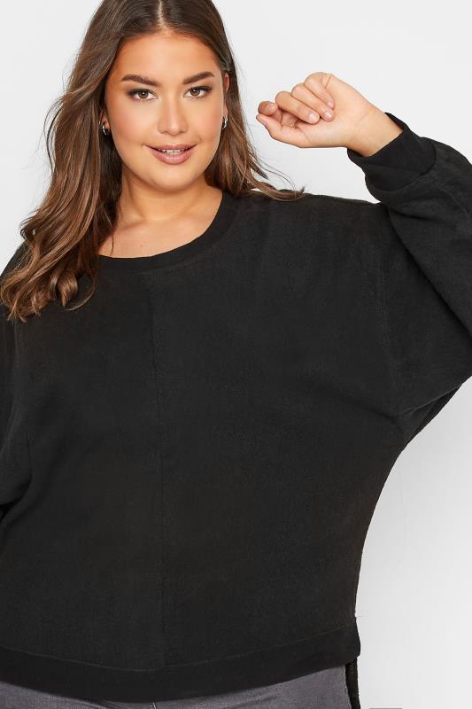 Plus Size Black Soft Touch Fleece Sweatshirt | Yours Clothing 4