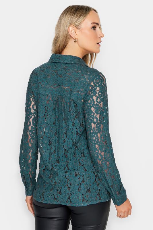 LTS Tall Teal Blue Lace Detail Blouse | Long Tall Sally  4
