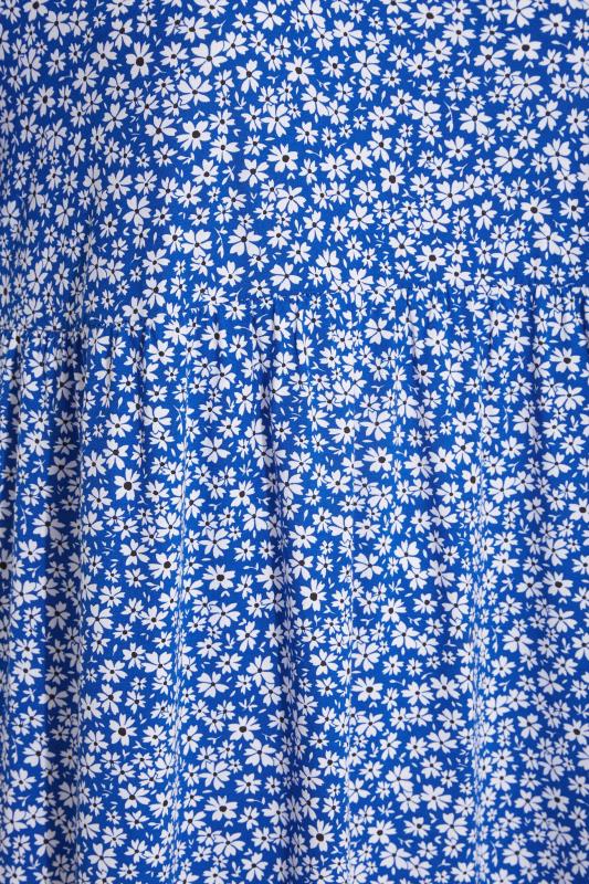 LIMITED COLLECTION Plus Size Cobalt Blue Floral Throw On Midi Dress | Yours Clothing 6