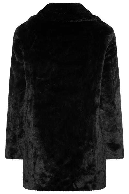 KARL LAGERFELD PARIS Black Longline Faux Fur Coat | Long Tall Sally