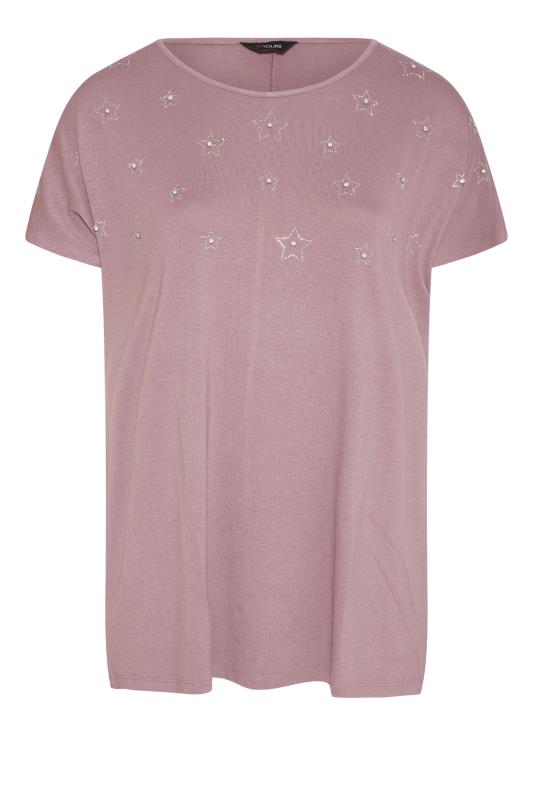 Purple Diamante Star Print T-Shirt_F.jpg