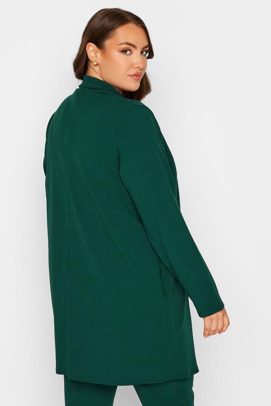 LIMITED COLLECTION Plus Size Forest Green Longline Blazer | Yours Clothing 3