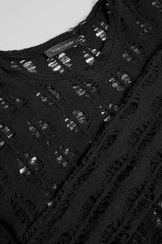 YOURS LUXURY Plus Size Curve Black Open Stitch Knit Jumper | Yours Clothing 9