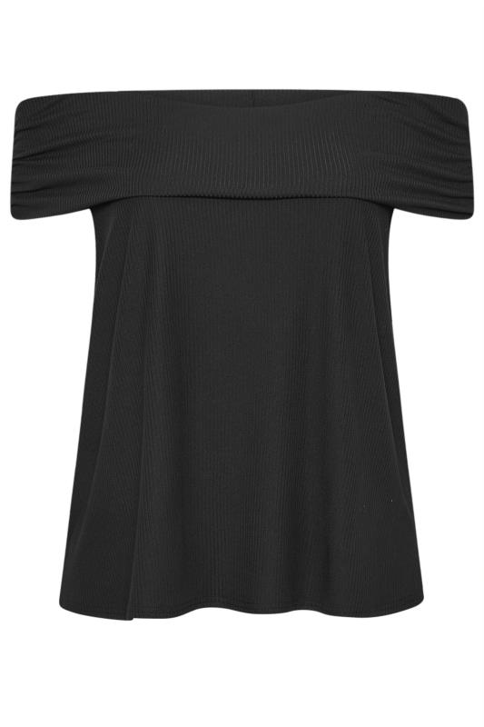 LIMITED COLLECTION Plus Size Black Bardot Top | Yours Clothing 5