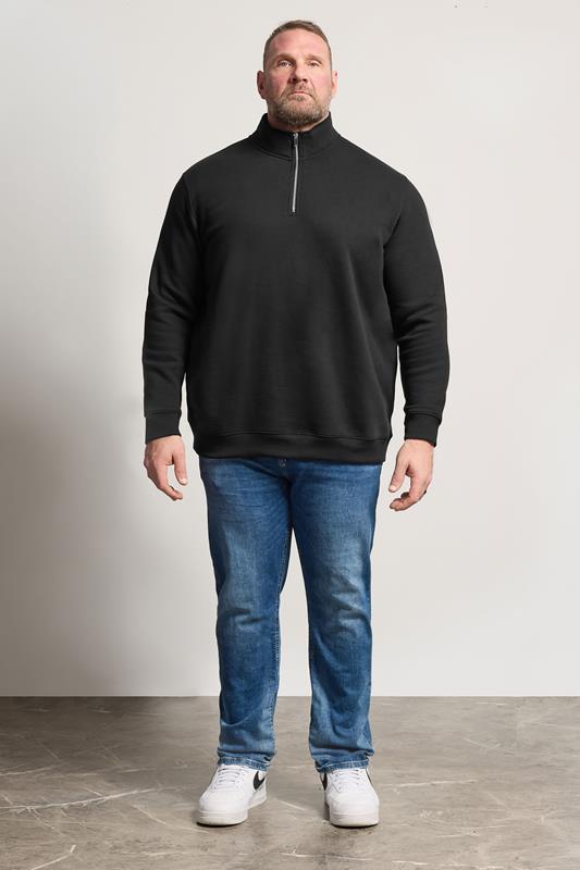 BadRhino Big & Tall Black Quarter Zip Sweatshirt | BadRhino 2
