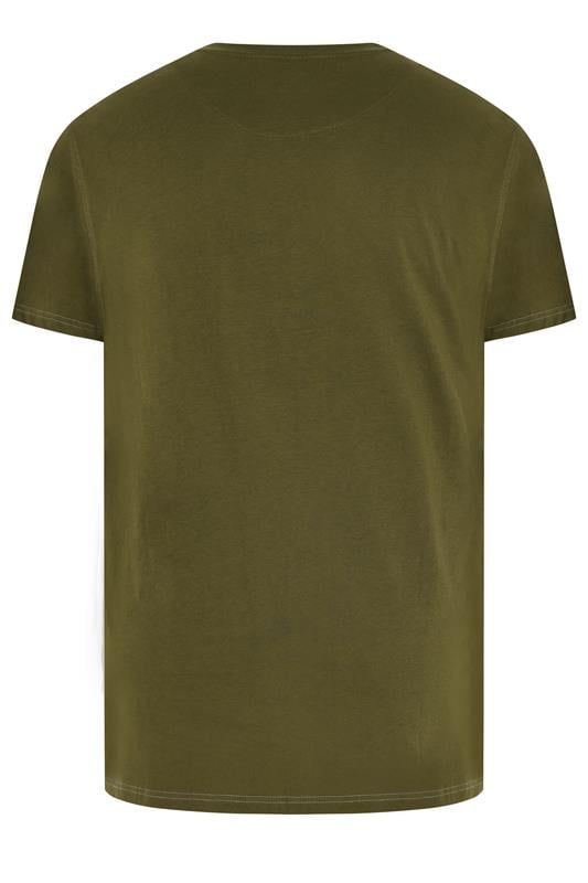 KAM Big & Tall Dark Olive Skull Print T-Shirt | BadRhino 2