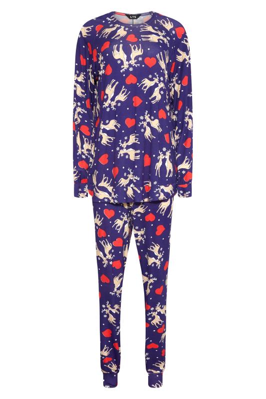LTS Blue Reindeer Print Christmas Pyjama Set_F.jpg