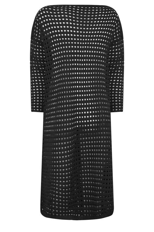 YOURS Curve Black Crochet Midaxi Dress | Yours Clothing 7