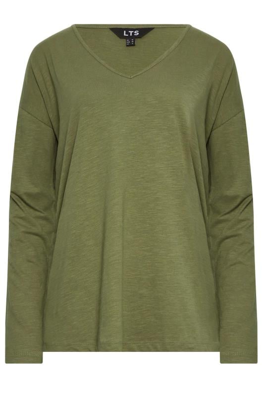 LTS Tall 2 PACK Natural Brown & Khaki Green Long Sleeve T-Shirts | Long Tall Sally 7