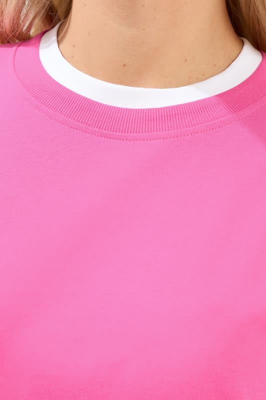 YOURS Plus Size Pink Crew-Neck Jumper | Yours Clothing 4