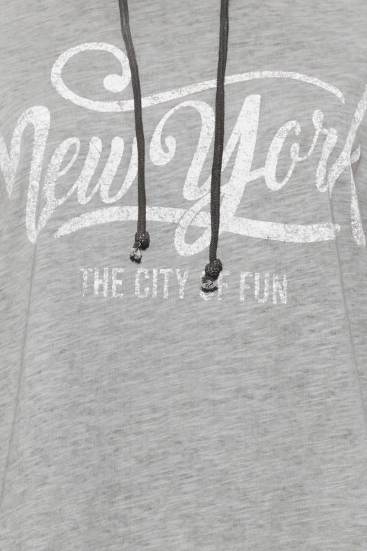 Curve Plus-Size Grey 'New York' Slogan Hoodie | Yours Clothing 5