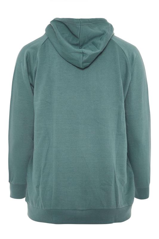Plus Size Sage Green Zip Through Hoodie | Yours Clothing 7