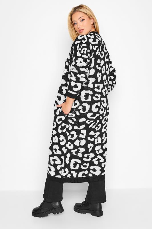 Plus Size Black Leopard Print Maxi Cardigan | Yours Clothing 3