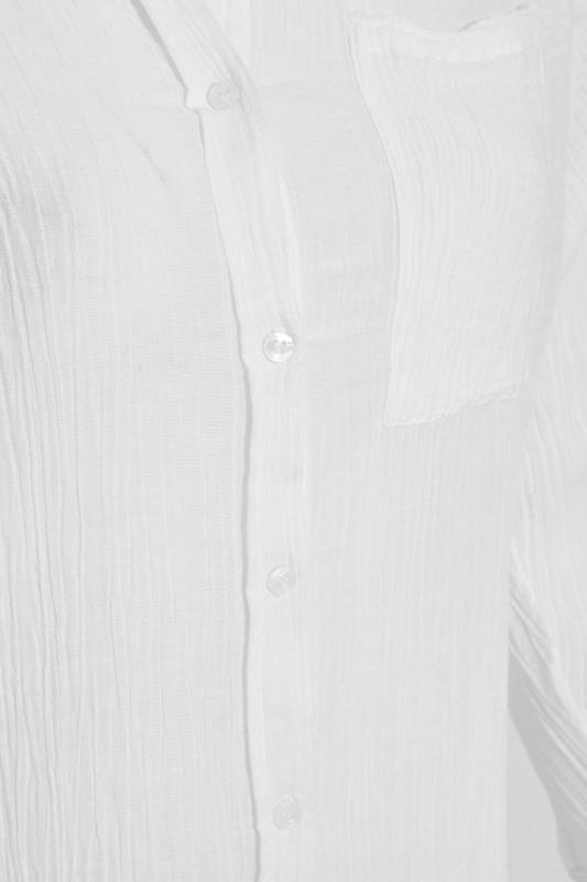 Plus Size White Pocket Oversized Shirt | Yours Clothing 5